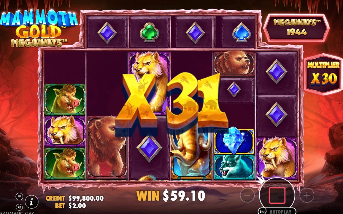 Mörkröd vulkanisk grotta i Free Spins